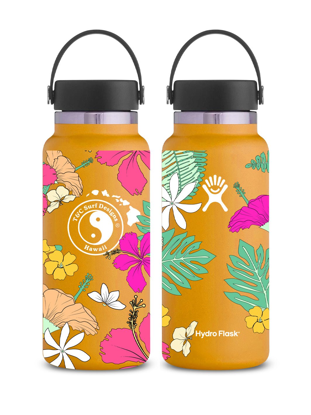 T&C Surf 32 oz Floral Border Hydro Flask – T&C Surf Designs