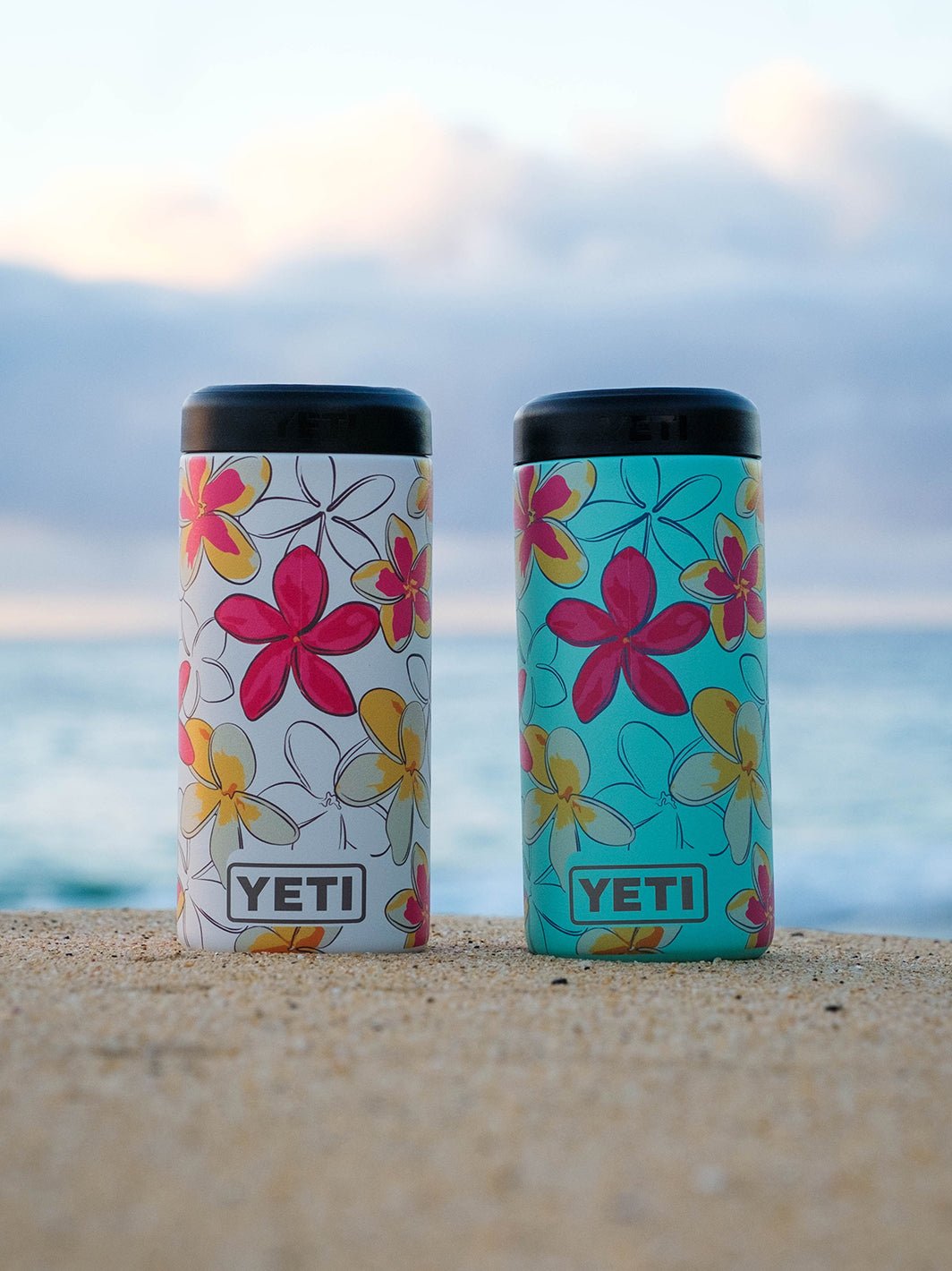 T&C Surf Designs T&C Surf 12 oz Pua Melia Colster Slim Can Insulator Yeti,