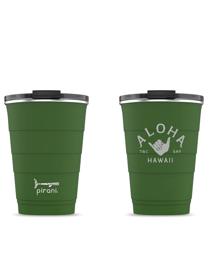T&C Surf Designs T&C Surf 16 oz Shaka Aloha Pirani, Forest Green