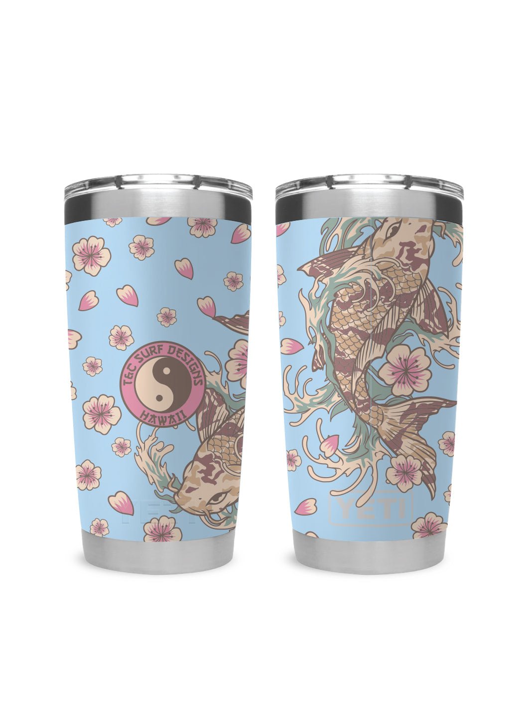 T&C Surf Designs T&C Surf 20 oz Koi Waves Yeti, Big Sky Blue