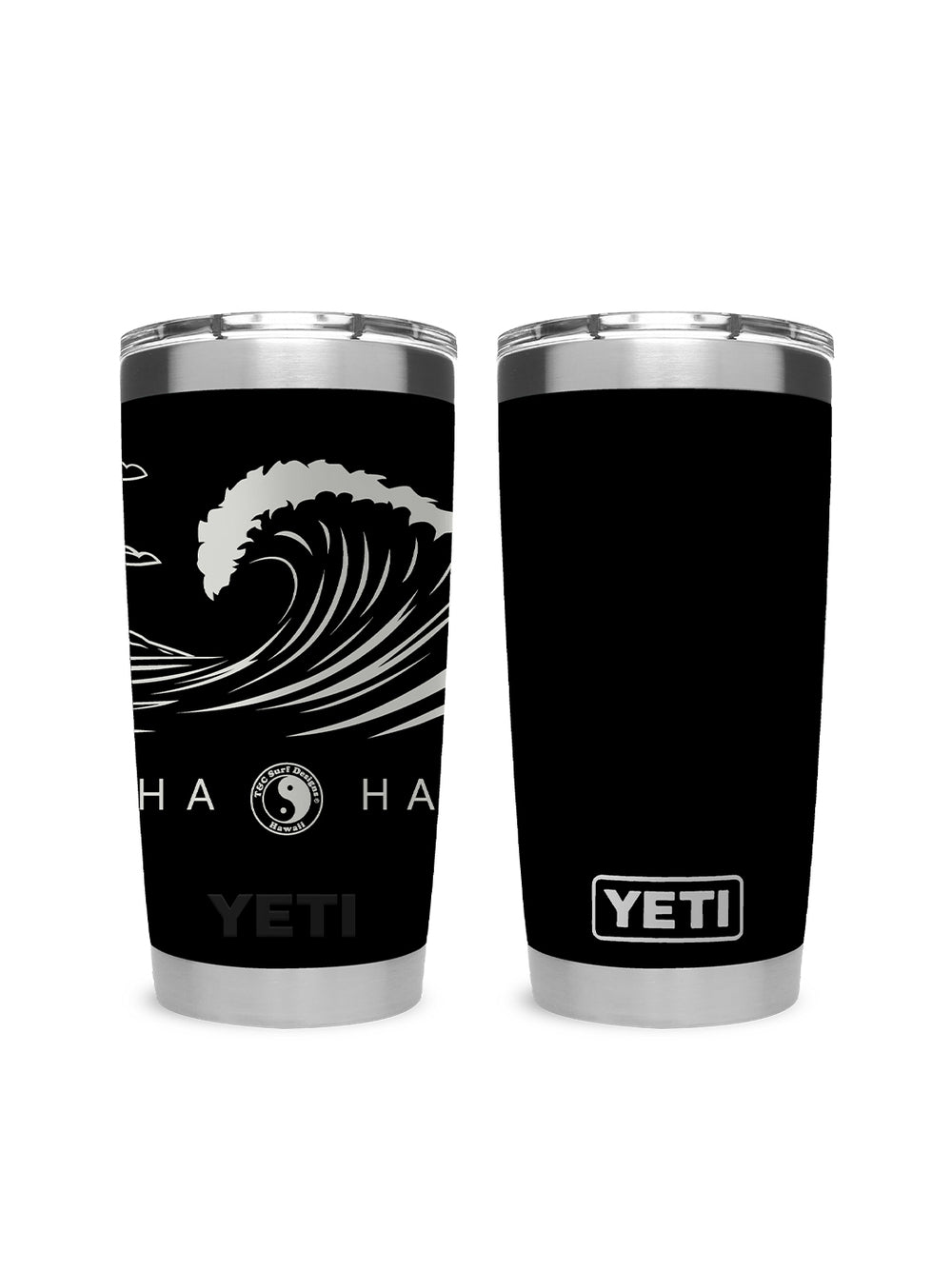 T&C Surf Designs T&C Surf 20 oz Graphic Diamond Head Wave Tumbler Yeti, Black