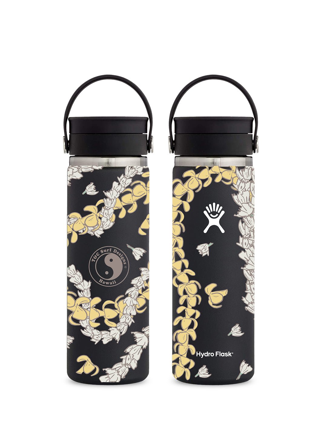 T&C Surf Designs T&C Surf 20 oz Sketched Multi Lei Hydro Flask, Black