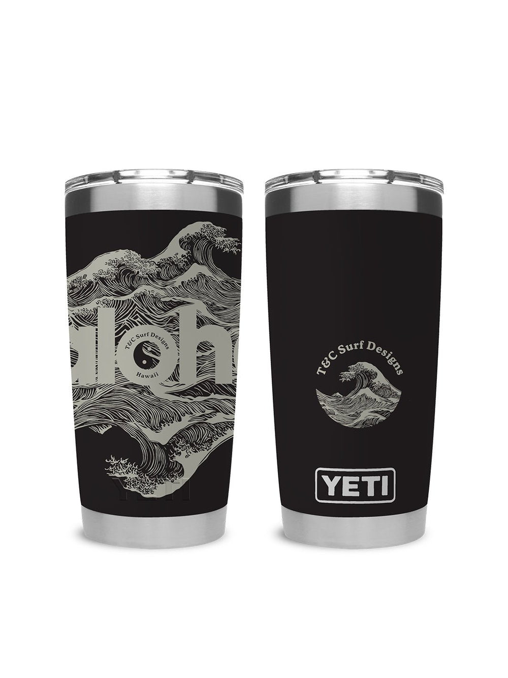 T&C Surf Designs T&C Surf 20 oz Aloha Waves Tumbler Yeti, Black