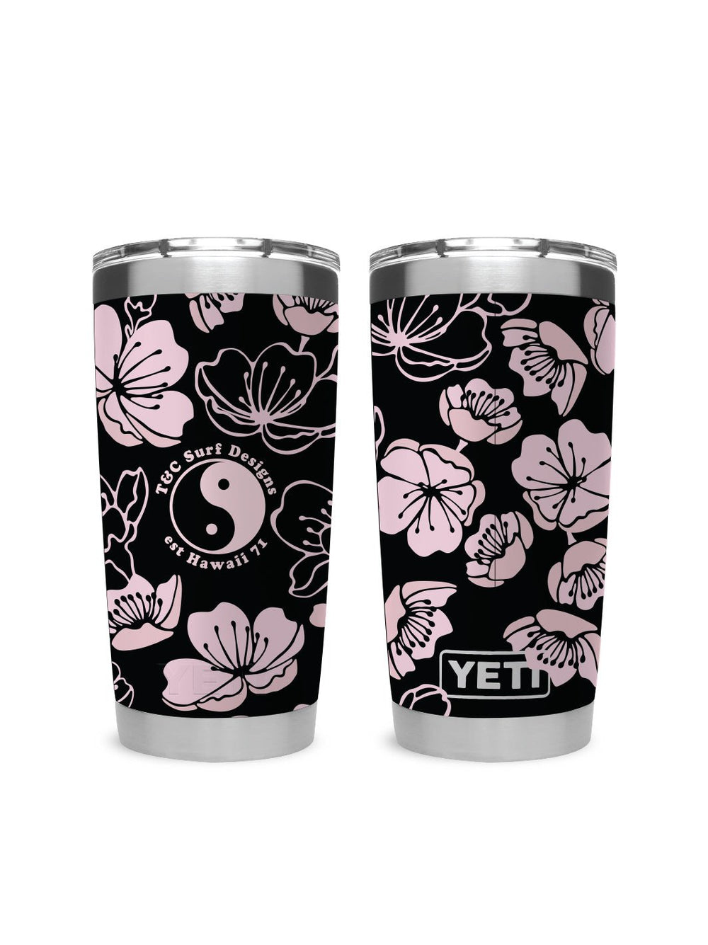 T&C Surf 20 oz Cherry Sakura Tumbler Yeti - T&C Surf Designs