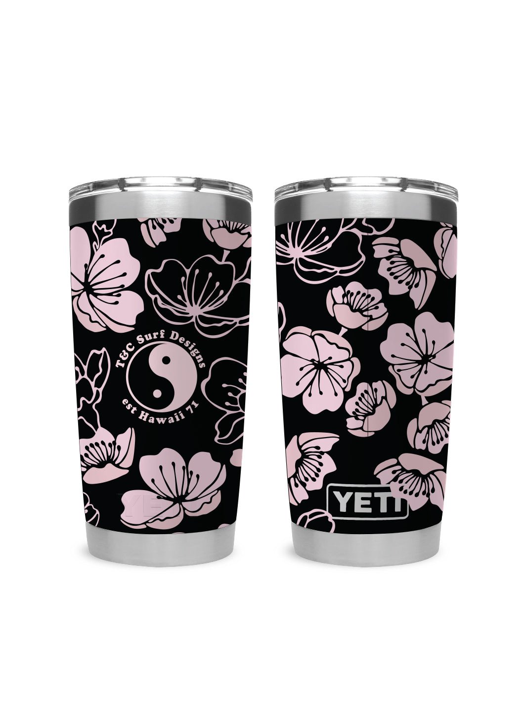 T&C Surf 20 oz Cherry Sakura Tumbler Yeti - T&C Surf Designs