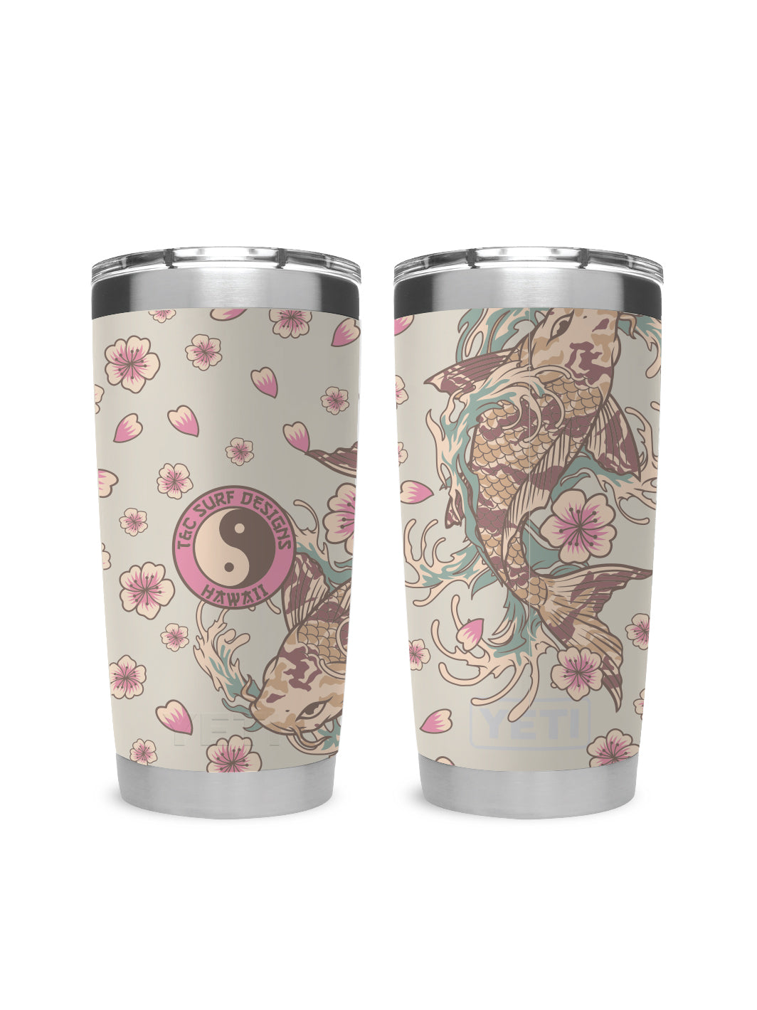 T&C Surf Designs T&C Surf 20 oz Koi Waves Yeti, Cape Taupe