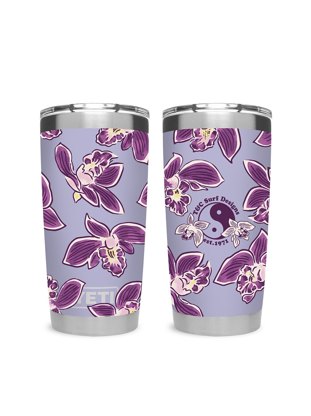 T&C Surf Designs T&C Surf 20 oz Woodprint Honohono Tumbler Yeti, Cosmic Lilac