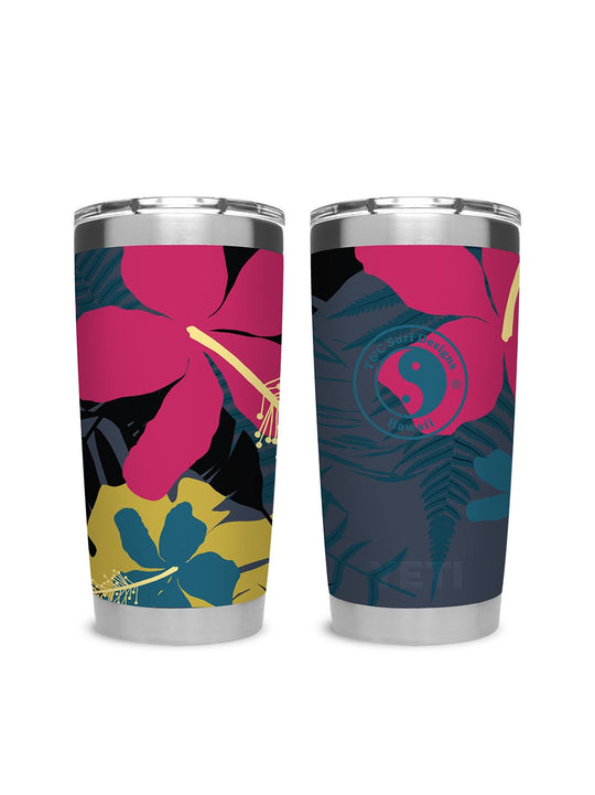 T&C Surf Designs T&C Surf 20 oz Hibiscus Tumbler Yeti, Navy