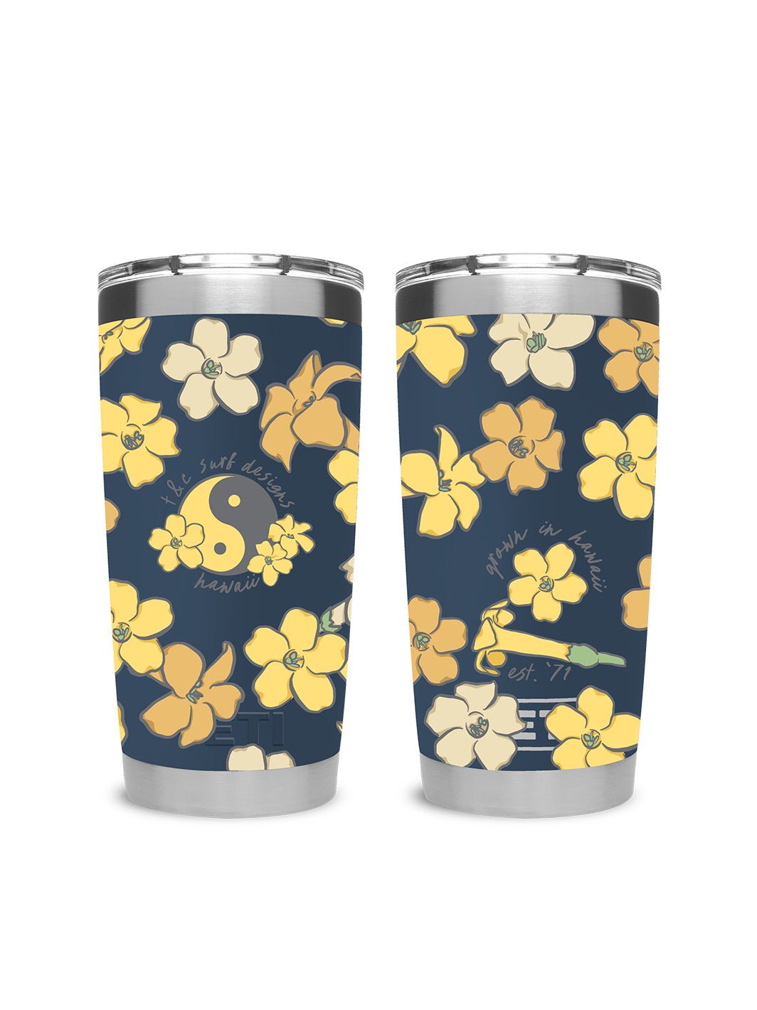 T&C Surf Designs T&C Surf 20 oz Plenty Puakenikeni Tumbler Yeti, Navy