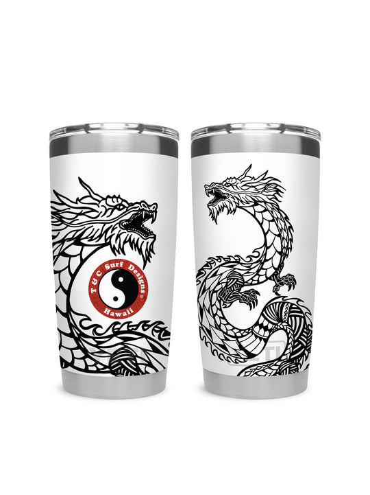 T&C Surf Designs T&C Surf 20 oz Dragon Island Tumbler Yeti, White