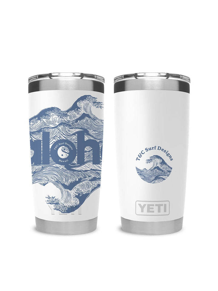 T&C Surf Designs T&C Surf 20 oz Aloha Waves Tumbler Yeti, White