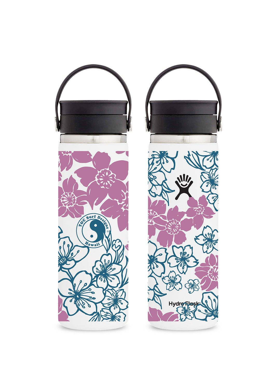 T&C Surf Designs T&C Surf 20 oz Blossom Hydro Flask, White