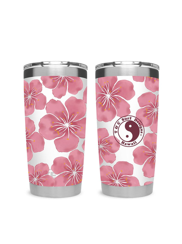 T&C Surf Designs T&C Surf 20 oz Watercolor Blossom Tumbler Yeti, White