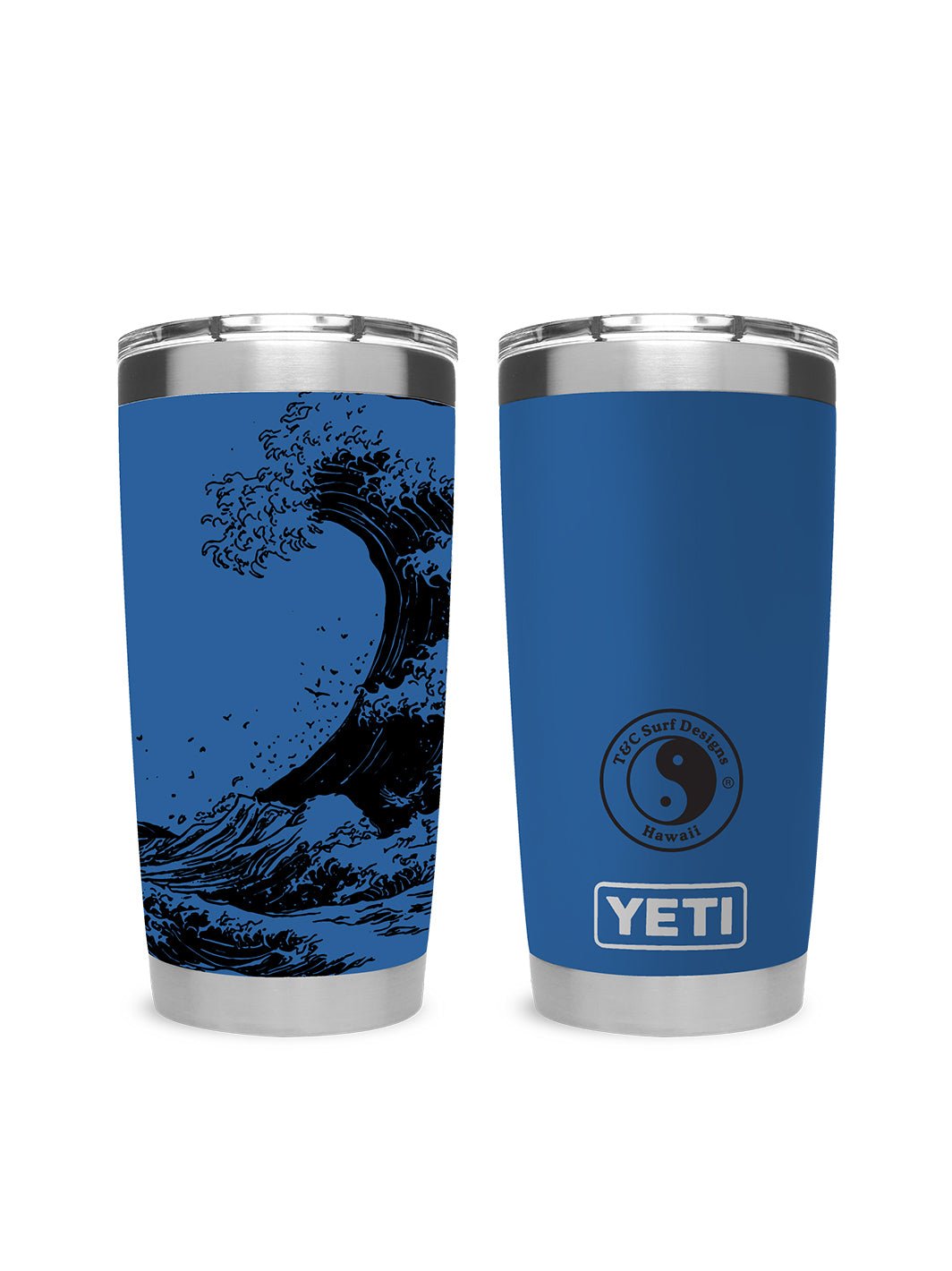 T&C Surf Designs T&C Surf 20 oz Hoku Hou Wave Tumbler Yeti, Big Wave Blue