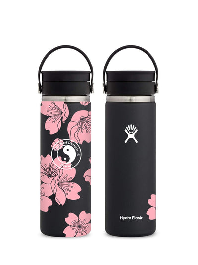 T&C Surf Designs T&C Surf 20 oz Etched Sakura Hydro Flask, Black