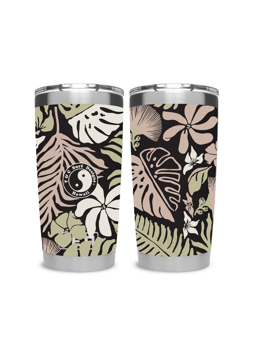 T&C Surf Designs T&C Surf 20 oz Tropic Print Tumbler Yeti, Black