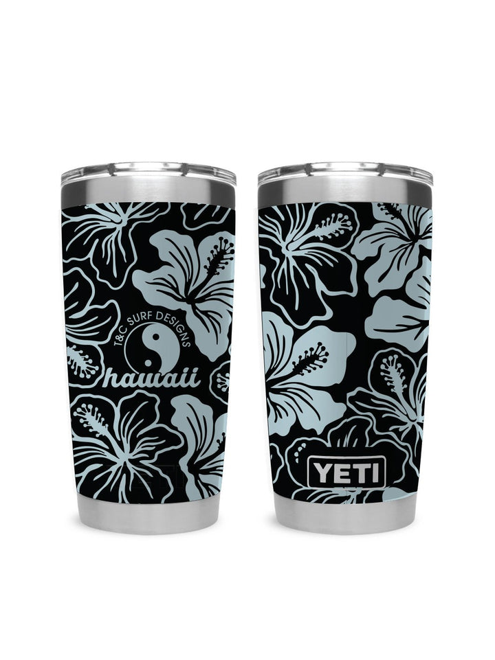 T&C Surf Designs T&C Surf 20 oz Vintage Floral Band Tumbler Yeti, Black