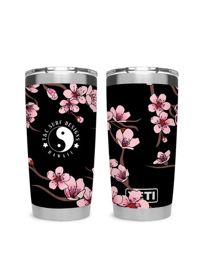 T&C Surf Designs T&C Surf 20 oz Cherry Bloom Tumbler Yeti, Black