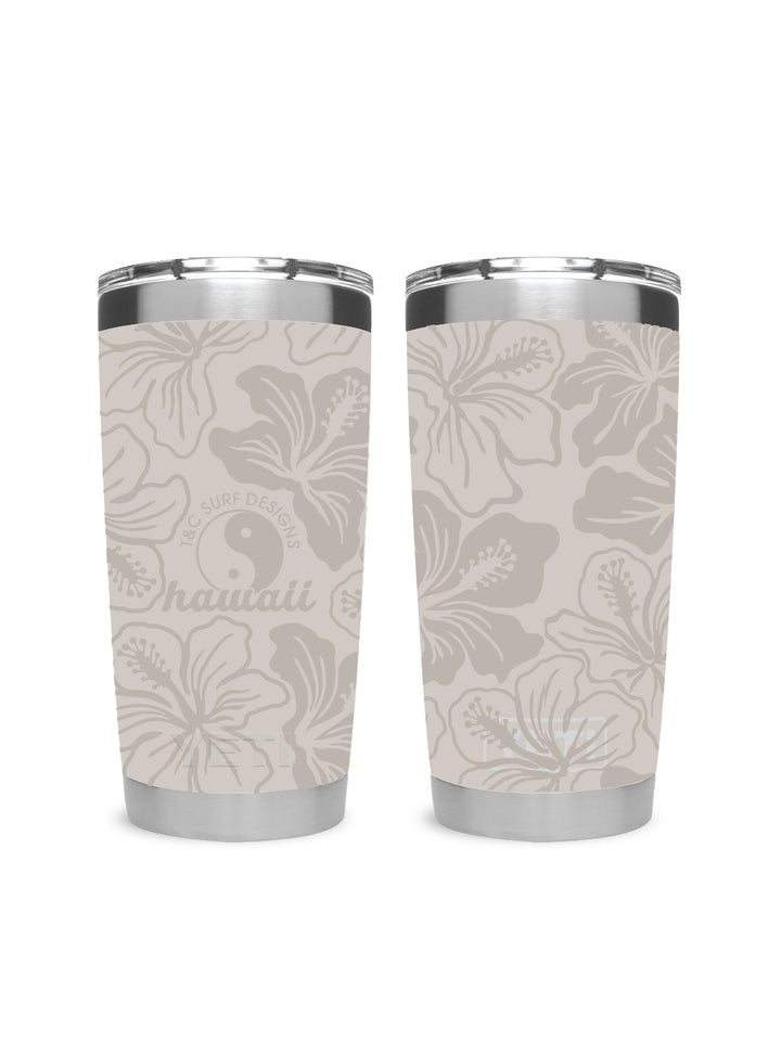 T&C Surf Designs T&C Surf 20 oz Vintage Floral Band Tumbler Yeti, Cape Taupe