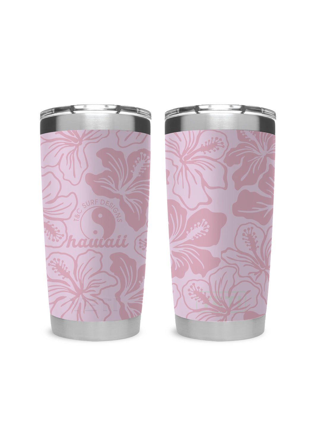 T&C Surf Designs T&C Surf 20 oz Vintage Floral Band Tumbler Yeti, Cherry Blossom