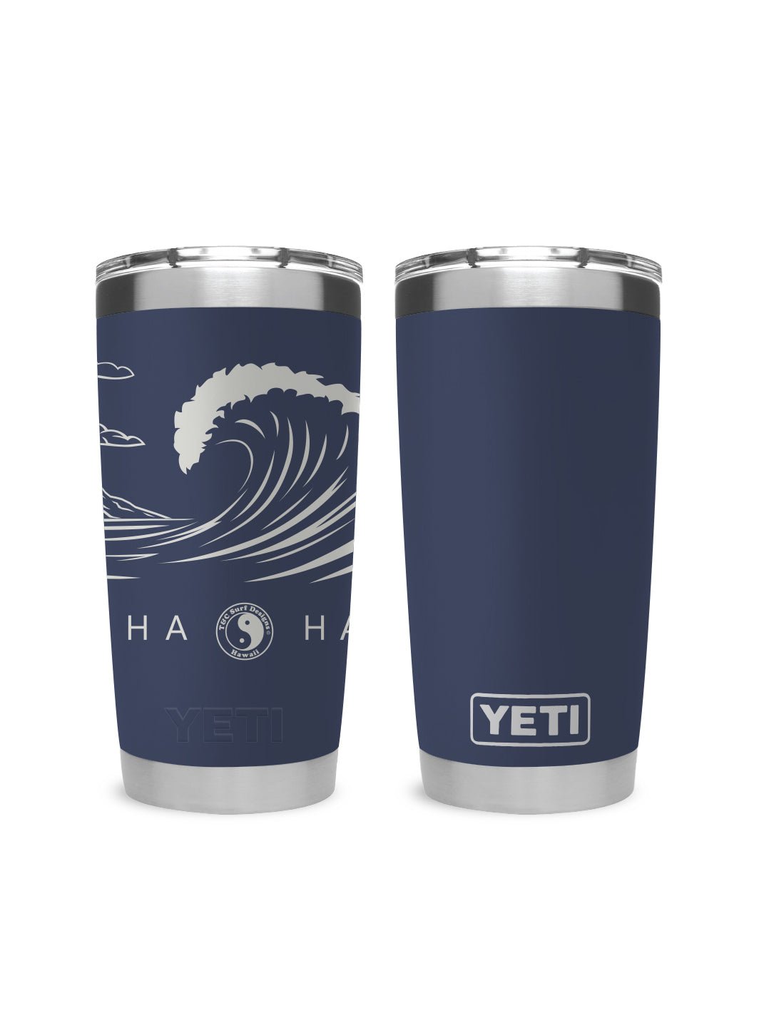 T&C Surf Designs T&C Surf 20 oz Graphic Diamond Head Wave Tumbler Yeti, Navy