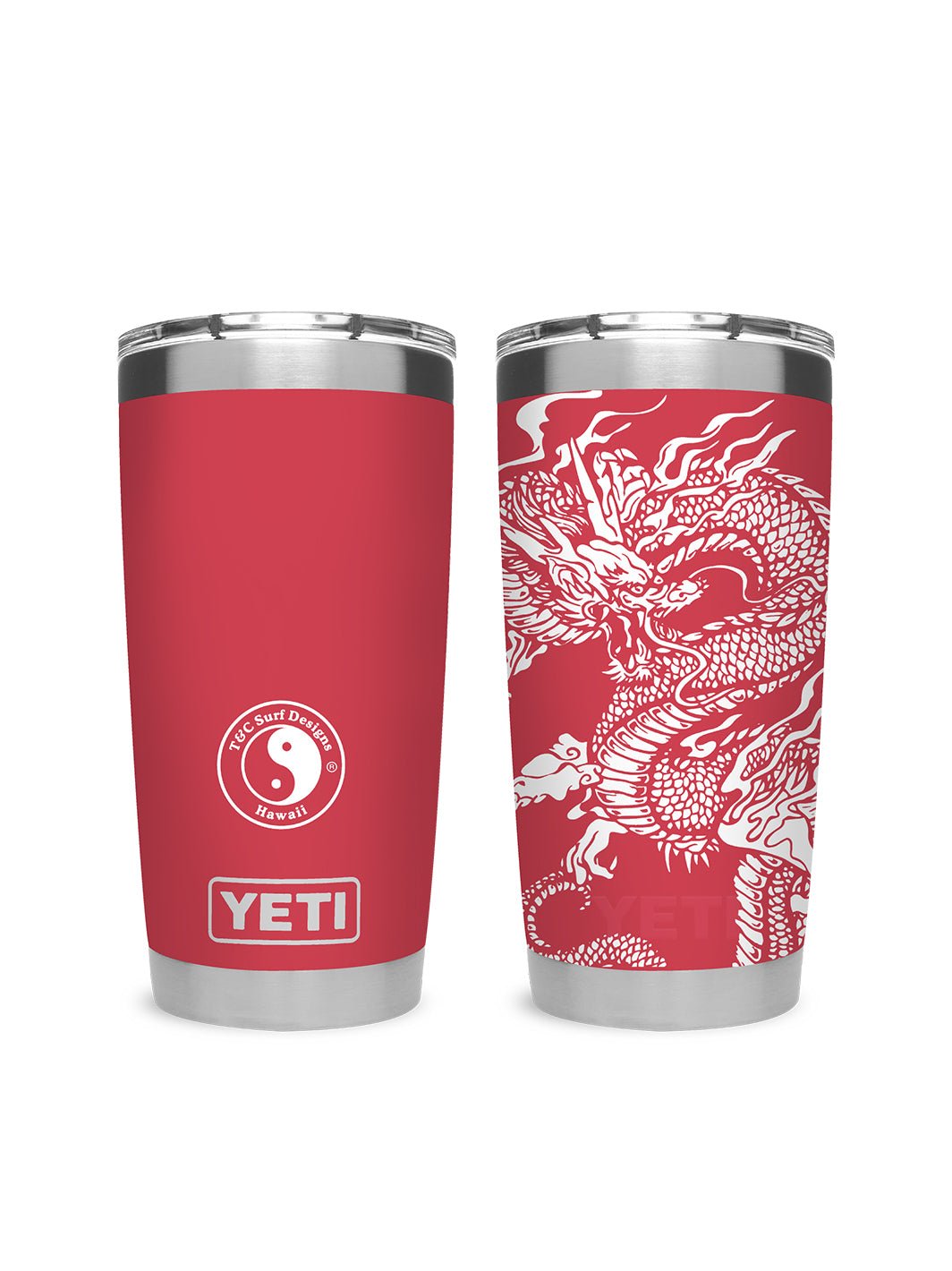 T&C Surf Designs T&C Surf 20 oz Seven Seas Dragon Tumbler Yeti, Rescue Red