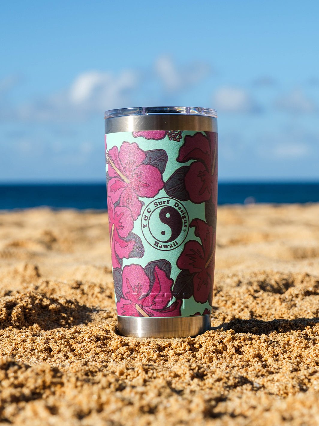 T&C Surf 20 oz Dark Floral Tumbler Yeti – T&C Surf Designs