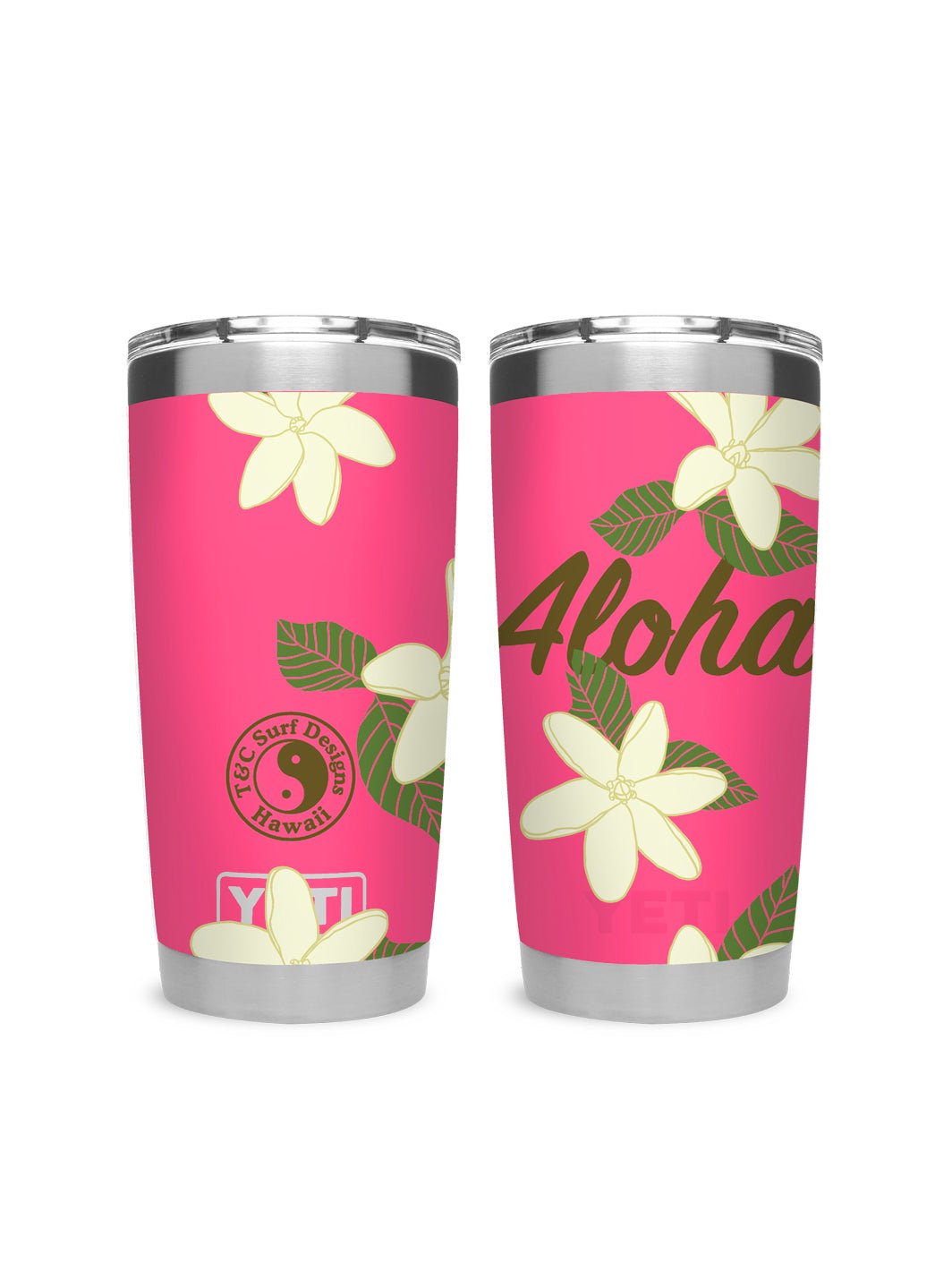 T&C Surf Designs T&C Surf 20 oz Gardenia Tumbler Yeti, Tropical Pink