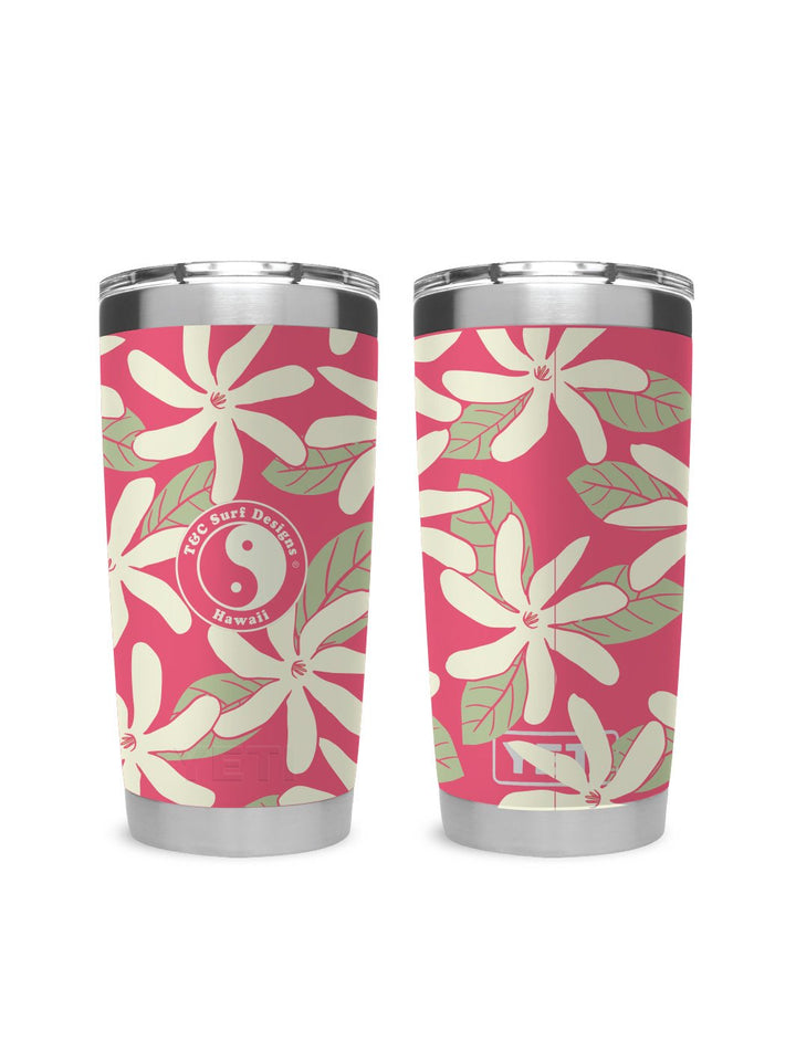 T&C Surf Designs T&C Surf 20 oz Tiare Tumbler Yeti, Tropical Pink
