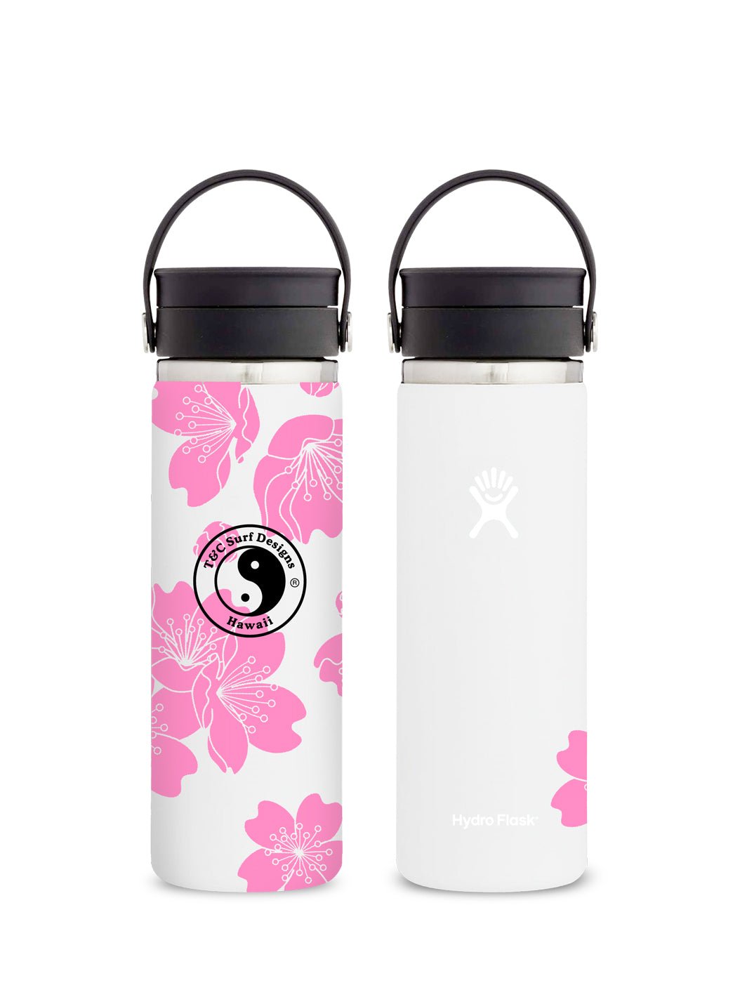 T&C Surf Designs T&C Surf 20 oz Etched Sakura Hydro Flask, White