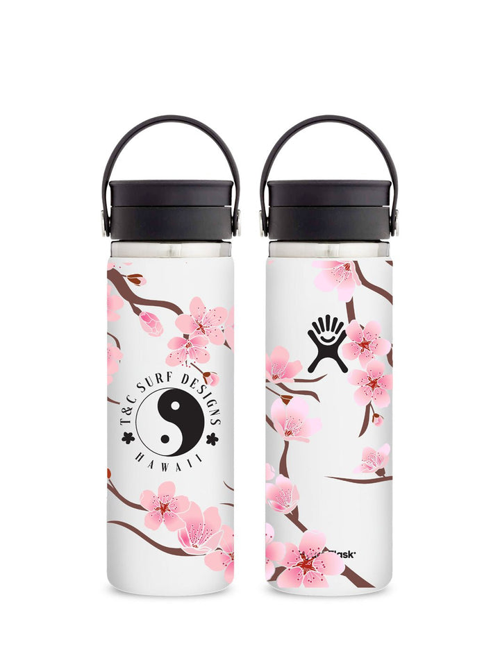 T&C Surf Designs T&C Surf 20 oz Cherry Bloom Hydro Flask, White