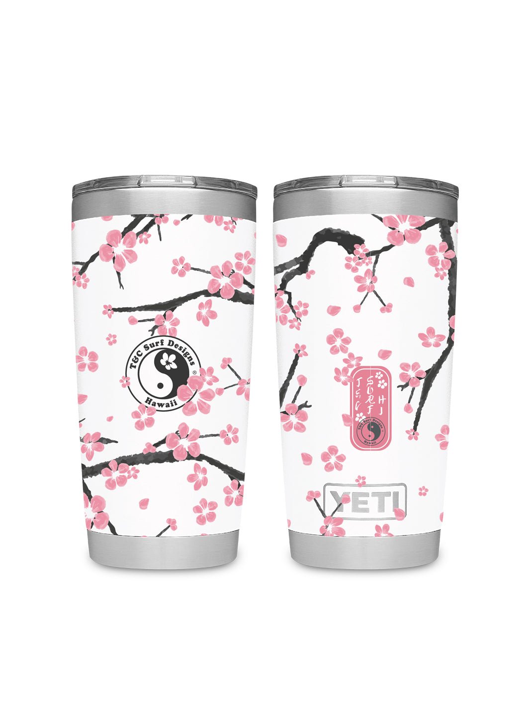 T&C Surf Designs T&C Surf 20 oz Plum Blossom Tumbler Yeti, White