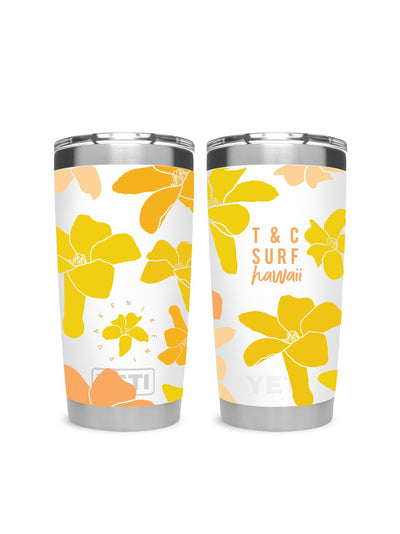 T&C Surf Designs T&C Surf 20 oz Puakenikeni Tumbler Yeti, White