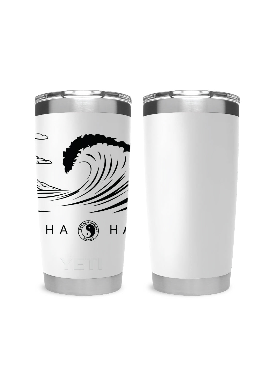 T&C Surf Designs T&C Surf 20 oz Graphic Diamond Head Wave Tumbler Yeti, White