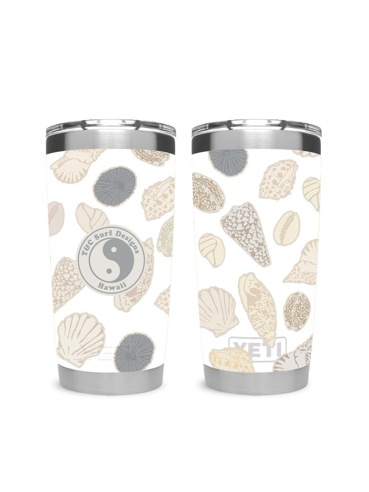 T&C Surf Designs T&C Surf 20 oz Shell Mix Tumbler Yeti, White
