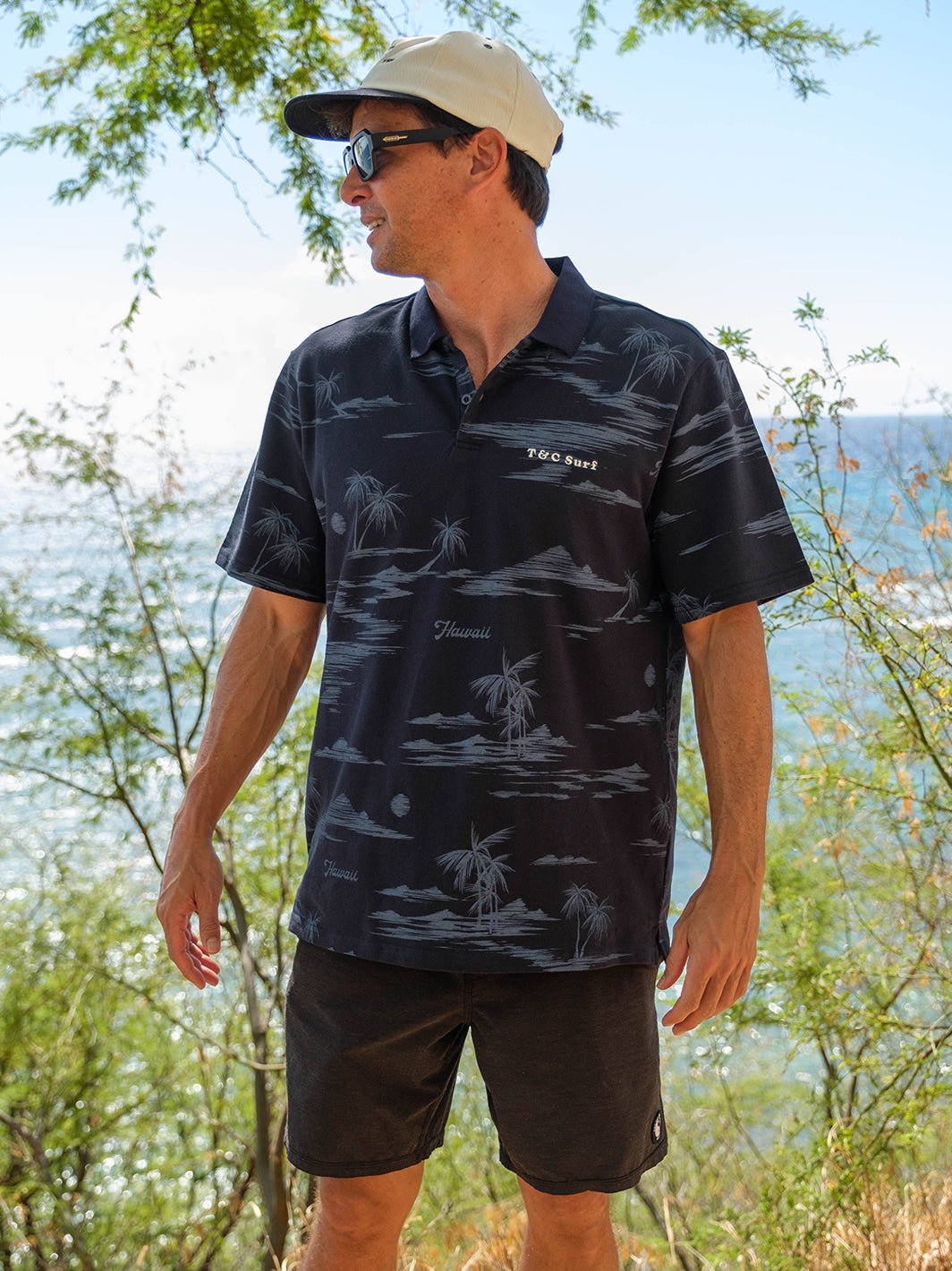 T&C Surf Designs Australia Turtle Bay Short Sleeve Polo,