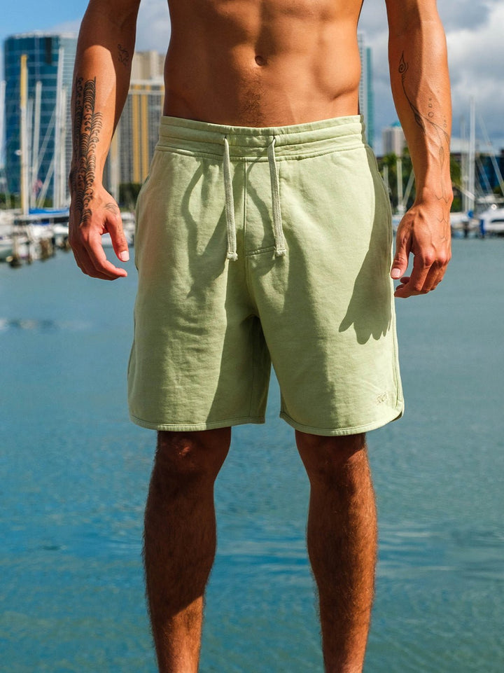 T&C Surf Designs Europe Plain Sweat Short, Sage / S