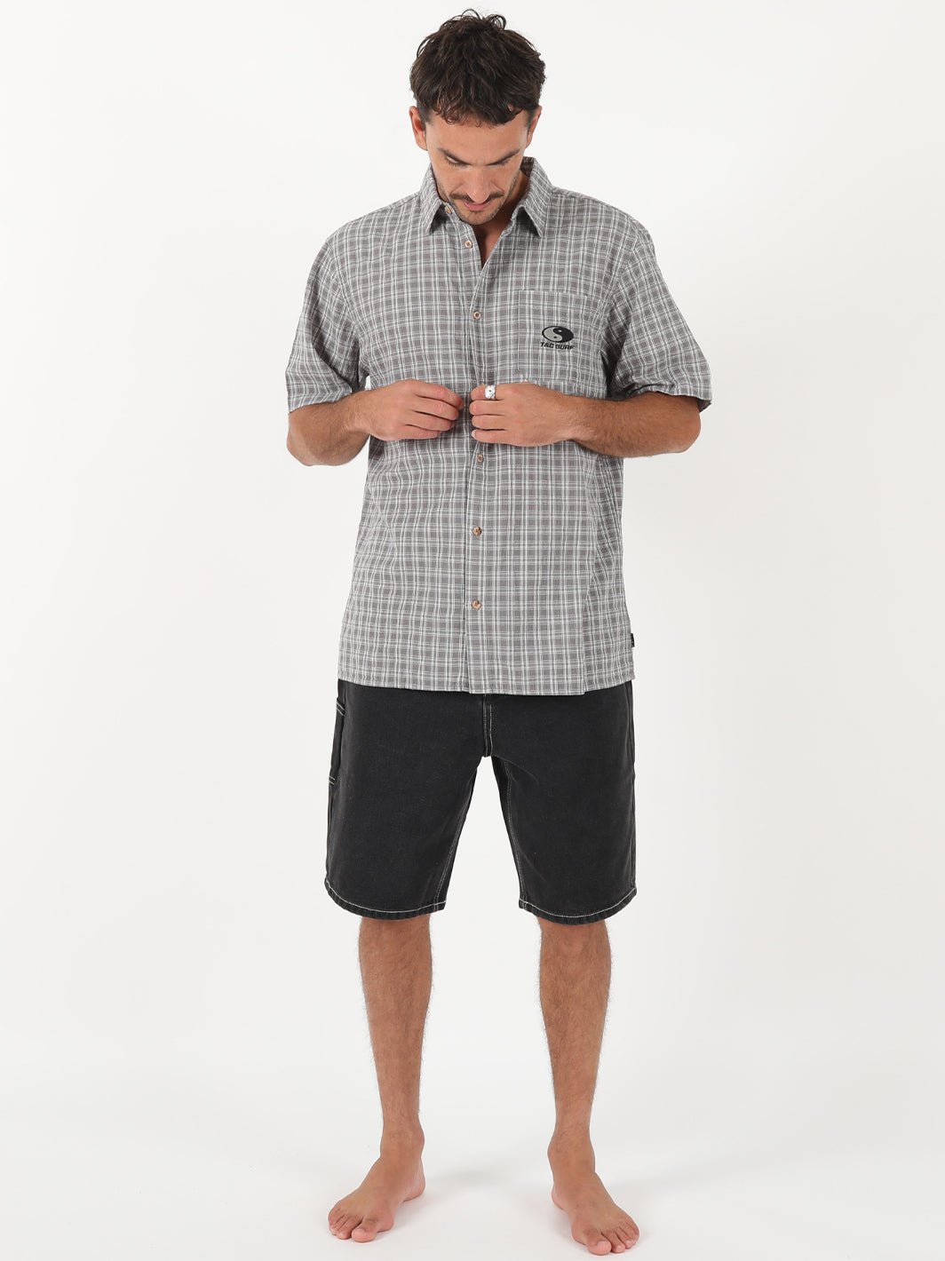T&C Surf Designs Australia Coded Plaid Short Sleeve,