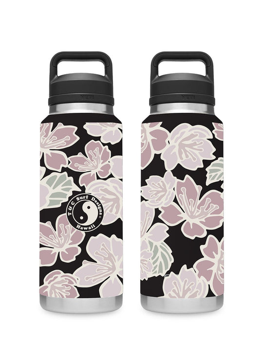 T&C Surf Designs T&C Surf 26 oz Big Sakura Rambler Yeti Bottle with Chug Cap, Black