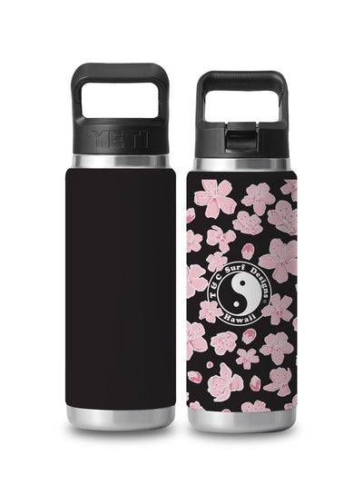 T&C Surf Designs T&C Surf 26 oz Hanami Rambler Yeti Bottle with Straw Cap, Black