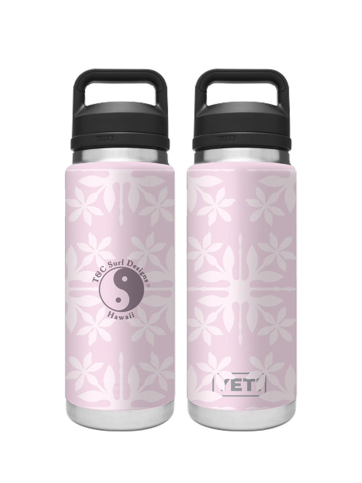 T&C Surf Designs T&C Surf 26 oz Tiare Quilt Rambler Yeti Bottle with Chug Cap, Cherry Blossom