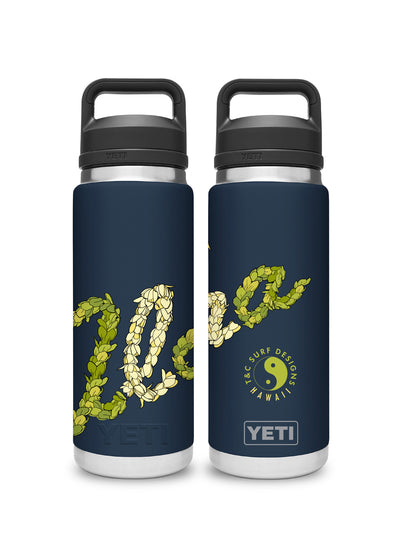 T&C Surf Designs T&C Surf 26 oz Script PPA Rambler Yeti Bottle with Chug Cap, Navy