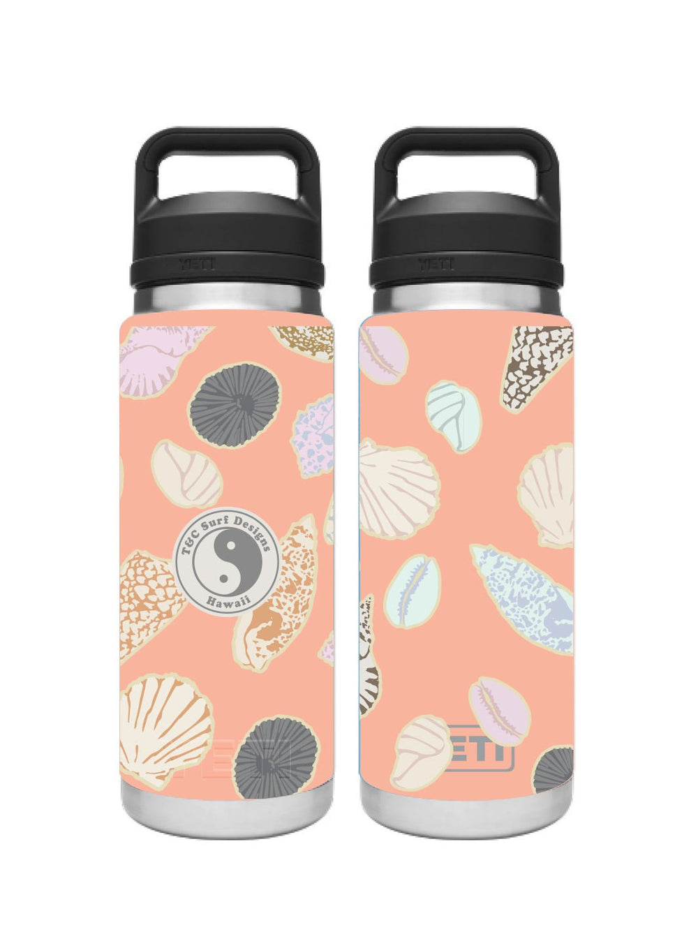 T&C Surf 26 oz Shell Mix Rambler Yeti Bottle with Chug Cap - T&C Surf Designs