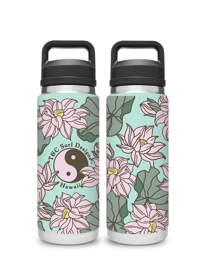 T&C Surf Designs T&C Surf 26 oz Lotus Dragon Rambler Yeti Bottle with Chug Cap, Seafoam