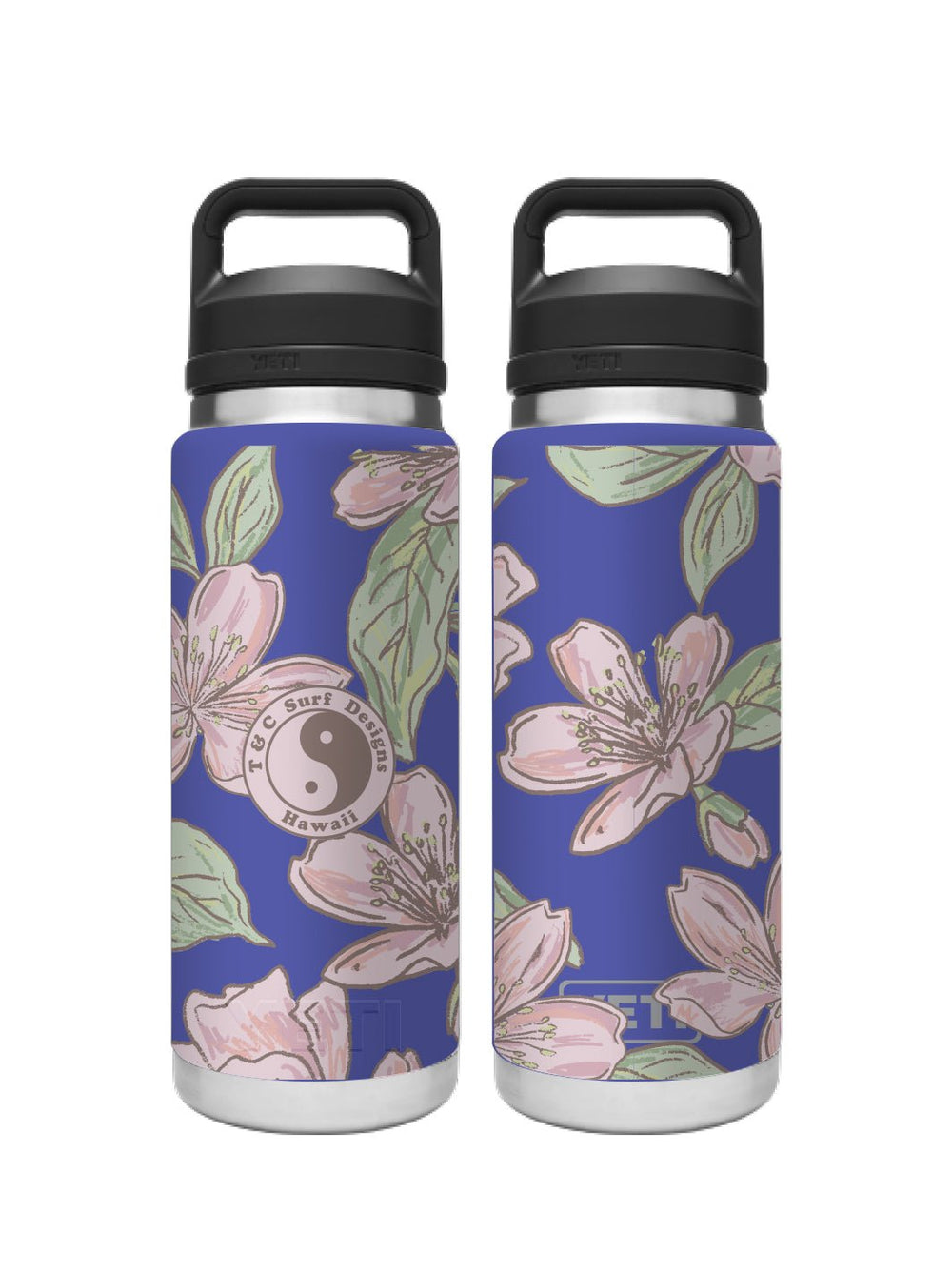 T&C Surf 26 oz Sakura Sketch Rambler Yeti Bottle with Chug Cap - T&C Surf Designs