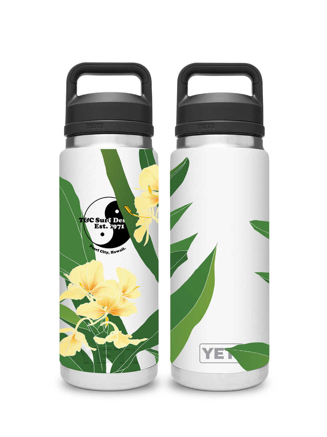 T&C Surf Designs T&C Surf 26 oz Yellow Ginger Rambler Yeti Bottle with Chug Cap, Yellow