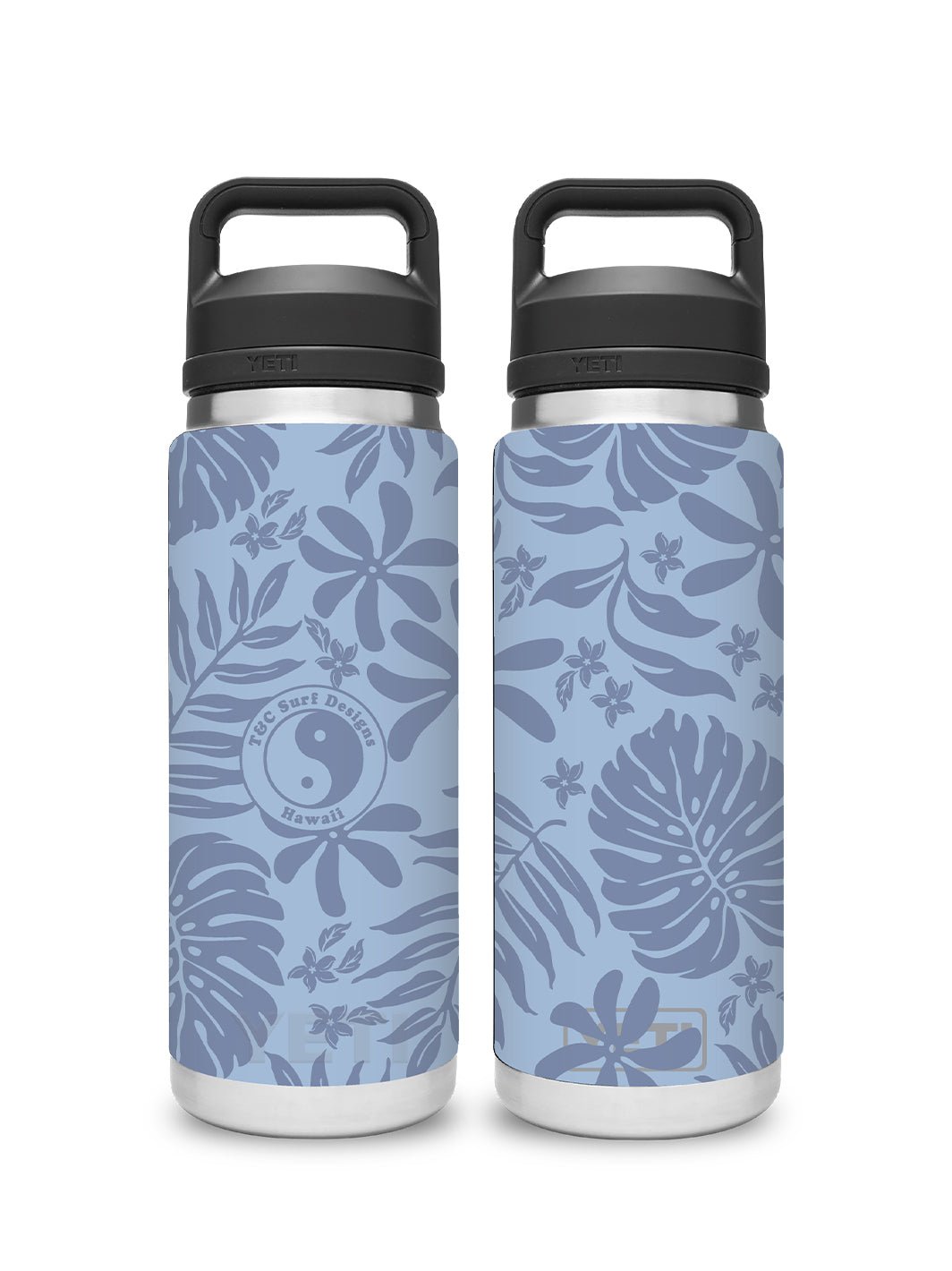 T&C Surf Designs T&C Surf 26 oz Retro Tropical Rambler Yeti Bottle with Chug Cap, Big Sky Blue