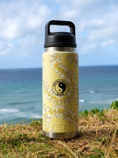 T&C Surf Designs T&C Surf 26 oz Plumeria Lei Rambler Yeti Bottle with Chug Cap, 