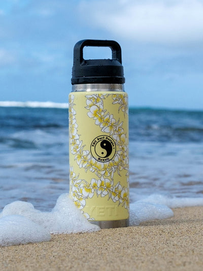 T&C Surf Designs T&C Surf 26 oz Plumeria Lei Rambler Yeti Bottle with Chug Cap, 