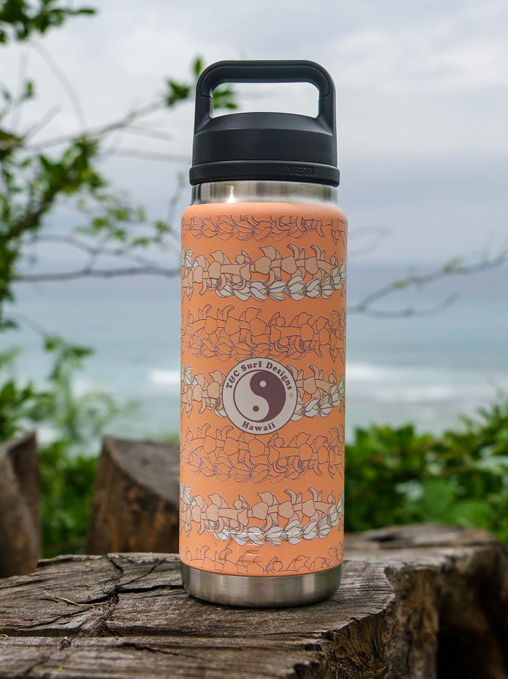 T&C Surf 26 oz Lei Twist Rambler Yeti Bottle with Chug Cap - T&C Surf Designs